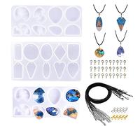 Cayway 3 Pz Molde Silicona Resina, Isla Oceano Resina Silicona Moldes de Joyería, Cuerda de Cera Negra para Colgantes, Collares, Joyería Artesanal