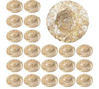 Cayway 30 Pz Mini Sombreros de Paja en Miniatura, Muñeca Sombrero Simulación para Decoración Accesorios de Jardín de Hadas