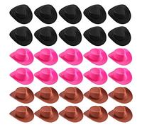 Cayway 30 Pz Mini Sombreros para Casa de Juguetes, Mini Sombreros Copa Decoración de Plástico, Miniatura Sombrero para Accesorios, Fiesta, Vestido de Muñeca, Pastelería, Mini Jardín, 3 Color