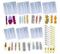 Cayway 31 Pz Molde de Resina de Silicona, 7 Pz Molde Silicona Resina Horquilla Molde de Resina Epoxi para Molduras Fabricación de DIY Joyería Marcador Llavero