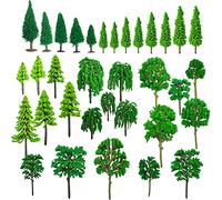 Cayway 34 Pz Árboles en Miniatura, 3~15.5CM Decoración para Modelo en Miniatura Modelo Árbol Diorama, 6 Color para DIY Paisaje