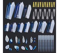 Cayway 48 Pz Molde Silicona Resina, 18 Pz Colgante Moldes Resina Epoxi Moldes de Joyería Kit De Moldes para Hacer Colgantes y Pendientes de Collar