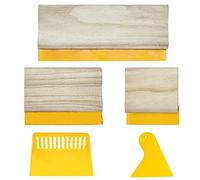 Cayway 5 Pz Serigrafía Rasqueta de Madera, Espatula Serigrafia, Serigrafía Rasqueta para Manualidades, Plantillas Seda