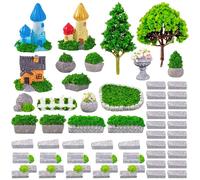 Cayway 53 Pz Accesorios de Jardín de Hadas, Miniatura Accesorios Jardín de Castillo Árbol Ladrillo, Granja de Hadas Decoraciones de Jardín en Miniatura para Micro Paisajismo
