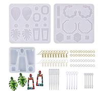 Cayway 78 Pz Molde Silicona Pendientes Resina Silicona Moldes de Joyería, Moldes de Resina de Silicona, Pendientes y Anillos de Salto para Joyería Pendiente Bricolaje