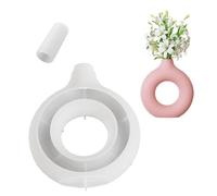 Cayway Florero Molde Silicona, Molde de Resina de Silicona Florero, Molde de Jarrón de Silicona para Resina Epoxi, Decoración del Hogar, Hueco Circular