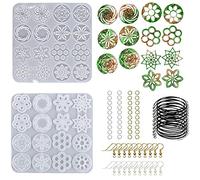 Cayway Molde Silicona Pendientes Resina Silicona Moldes de Joyería, Moldes de Resina de Silicona, Pendientes y Anillos de Salto para Joyería Pendiente Bricolaje