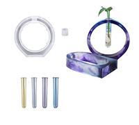 Cayway Moldes de Resina para Floreros, Oval Molde de Resina para Florero de Tubo de Ensayo con Tubos de Ensayo para Plantas Hidropónicas, Decoración Del Hogar