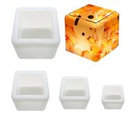 Cayway Moldes Resina Epoxi,4 Pz Moldes de Epoxi de Cubo Moldes para Resina y Pegatinas de Orgonita para Molde Piramidal, Decoración de Mesa