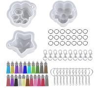 Cayway Pata de Gato Molde de Resina de Silicona, Garra de Oso Moldes Resina Epoxi Pasadores de Tornillo de Ojo para Resina DIY, Colgante, Llavero