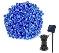 CaYYYZC - Guirnalda luminosa solar para exterior, 22 m, 200 LED, 8 modos de iluminación, impermeable, blanco cálido (azul, 30 LED)
