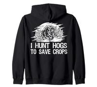Caza Cerdos para Salvar Cultivos Cazador de jabalíes Caza de Cerdos Salvajes Sudadera con Capucha