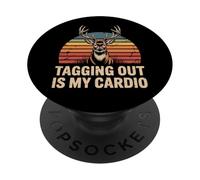 Caza de Ciervos etiquetando Fuera es mi Cardio Camiseta Divertido Cazador PopSockets PopGrip Adhesivo