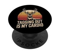 Caza de Ciervos etiquetando Fuera es mi Cardio Camiseta Divertido Cazador PopSockets PopGrip Adhesivo
