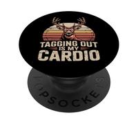 Caza de Ciervos etiquetando Fuera es mi Cardio Camiseta Divertido Cazador PopSockets PopGrip Adhesivo