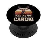 Caza de Ciervos etiquetando Fuera es mi Cardio Camiseta Divertido Cazador PopSockets PopGrip Adhesivo