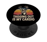 Caza de Ciervos etiquetando Fuera es mi Cardio Camiseta Divertido Cazador PopSockets PopGrip Adhesivo