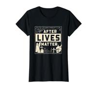 Caza de Fantasmas Cementerio de Humor Paranormal después de Que Las Vidas importan Camiseta gráfica económica, Mujer, Negro, L