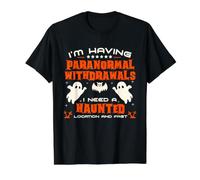 Caza de Fantasmas Humor Retiros paranormales Ubicación embrujada Camiseta gráfica económica, Hombre, Negro, S