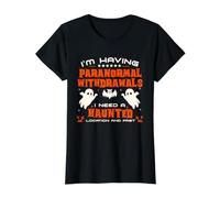 Caza de Fantasmas Humor Retiros paranormales Ubicación embrujada Camiseta gráfica económica, Mujer, Negro, M