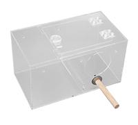 Caza de incubadores de Aves, Caja de reproducción de Aves Transparentes acrílicos, Caja de anidación de Loros con Poste de pie y Relleno para Todas Las Estaciones (Pequeño)