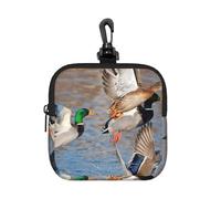 Caza de Patos ánade Real,Bolsa de Almacenamiento Cuadrada con Cremallera, Monedero de Neopreno, Carteras pequeñas, Monedero pequeño, Monedero