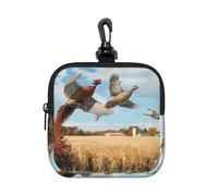 Caza de Patos,Bolsa de Almacenamiento Cuadrada con Cremallera, Monedero de Neopreno, Carteras pequeñas, Monedero pequeño, Monedero
