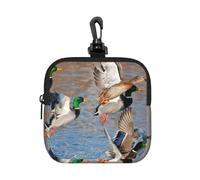 Caza de Patos,Bolsa de Almacenamiento Cuadrada con Cremallera, Monedero de Neopreno, Carteras pequeñas, Monedero pequeño, Monedero