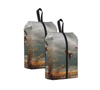 Caza de Patos Salvajes en Vuelo， Bolsas de Viaje para Zapatos (Paquete de 2), Bolsas Impermeables para Guardar Zapatos, Organizador de Zapatos para Viajes y hogar.
