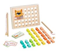Caza de pesca para niños, Juegos de pesca para niños 3-5 - Juego de pesca de madera magnética actividades para niños pequeños - Juguetes de desarrollo, letras y números para mejorar las habilidades de