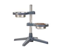 Caza de tazón para perros elevado: estación elevada de alimentación de mascotas, plato de comida de gato ajustable | 14.37x14.37x18.31 pulgadas soportador de cena para perros sin deslizamiento, config