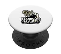 Caza Divertida de Alces: Elkaholic para Cazadores de Ciervos PopSockets PopGrip Adhesivo