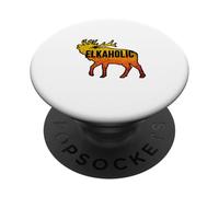 Caza Divertida de Alces: Elkaholic para Cazadores de Ciervos PopSockets PopGrip Adhesivo