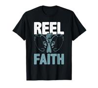 Caza Divertida sobre la religión sobre atrapar Peces I Reel Faith Camiseta