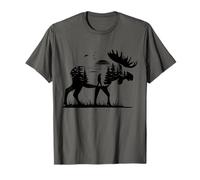 Caza Gráfico Vida Silvestre Al Aire Libre Elk Buck Caza Hombres y Mujeres Camiseta