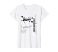 Caza P-47 Thunderbolt Camiseta gráfica económica, Mujer, Blanco, L