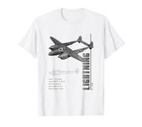 Caza P38 Lightning Camiseta gráfica económica, Hombre, Blanco, XL
