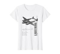 Caza P38 Lightning Camiseta gráfica económica, Mujer, Blanco, XS