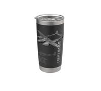 Caza P38 Lightning Vaso térmico de acero inoxidable de doble pared