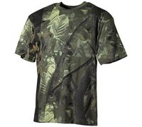 Caza Pesca Trapper Camuflaje Camo Superior Hombres T-Shirt Verde Árbol Verdadero