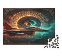 Caza Supersónico Puzzle de 1000 Piezas Papel Juego de Puzzle 1000 Piezas Vórtice Energético Adultos Relajación Concentración Decoración Hogar Regalo 70x50cm/1000pcs