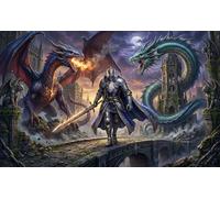 Cazador de Dragones Medieval Puzzle 1000 Piezas Adultos Y Niños,Rompecabezas,14 Años+,Deco Pared,Desafío,Premium,Cartón,Regalo Ideal,Anti-estrés,Relax,Reto,Educativo 52x38cm