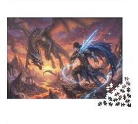 Cazador de Dragones Puzzle 1000 Piezas Adultos Y Niños,Premium,Regalo Ideal,Rompecabezas Héroe,Desafío,Deco Pared,14 Años+,Anti-estrés,Relax,Reto,Cartón,Educativo 38x26cm