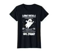 Cazador de Fantasmas Investigador Paranormal Divertido Humor sin Miedo Camiseta gráfica económica, Mujer, Negro, L