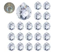 Cazador de Sol de Cristal 20 Piezas 20 mm, Colgante Prisma para decoración de Ventanas, jardín, lámparas de araña y proyectos artesanales
