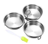 Cazador furtivo de huevos, olla para huevos escalfados de acero inoxidable de 3 tazas, tazas antiadherentes para cazador furtivo, sartén para escalfar con rejilla y mango antiescaldado para horno mic