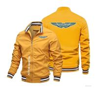 Cazadora Aviador Hombre A.s.t.o.n M.a.r.ti.n, Chaqueta Clásica Al Aire Libre Cuello Alto, Primavera Otoño Verano Cazadoras, Aviadora(Yellow,5XL)