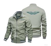 Cazadora Aviador Hombre A.s.t.o.n M.a.r.ti.n, Chaqueta Clásica Al Aire Libre Cuello Alto, Primavera Otoño Verano Cazadoras, Aviadora(Green,3XL)