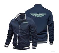 Cazadora Aviador Hombre A.s.t.o.n M.a.r.ti.n, Chaqueta Clásica Al Aire Libre Cuello Alto, Primavera Otoño Verano Cazadoras, Aviadora(NavyBlue,5XL)