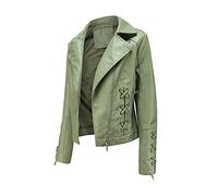 Cazadora Cuero Mujer Primavera PU Cardigan Manga 2024 Chaqueta Cuero Otoño Chaqueta Larga Cremalleras Cazadora Moda Casual Abrigo Slim Fit Motocicleta Bomber Chaqueta